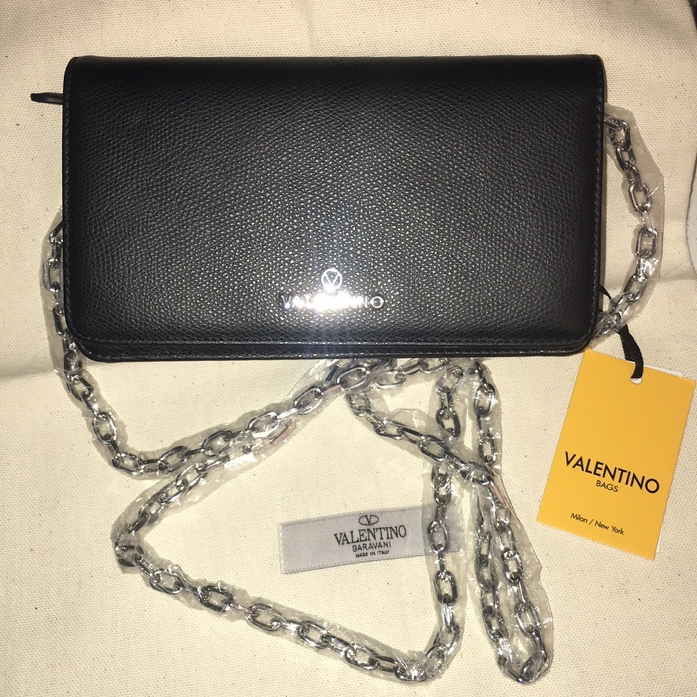 NEW Valentino leather Wallet-On Chain waist Bag